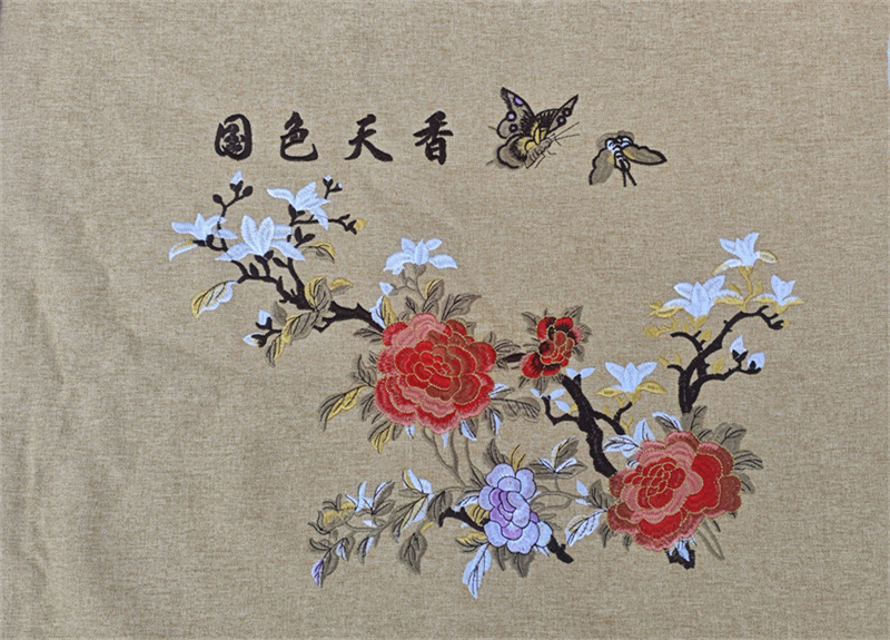 面料号：刺绣（国色天香）