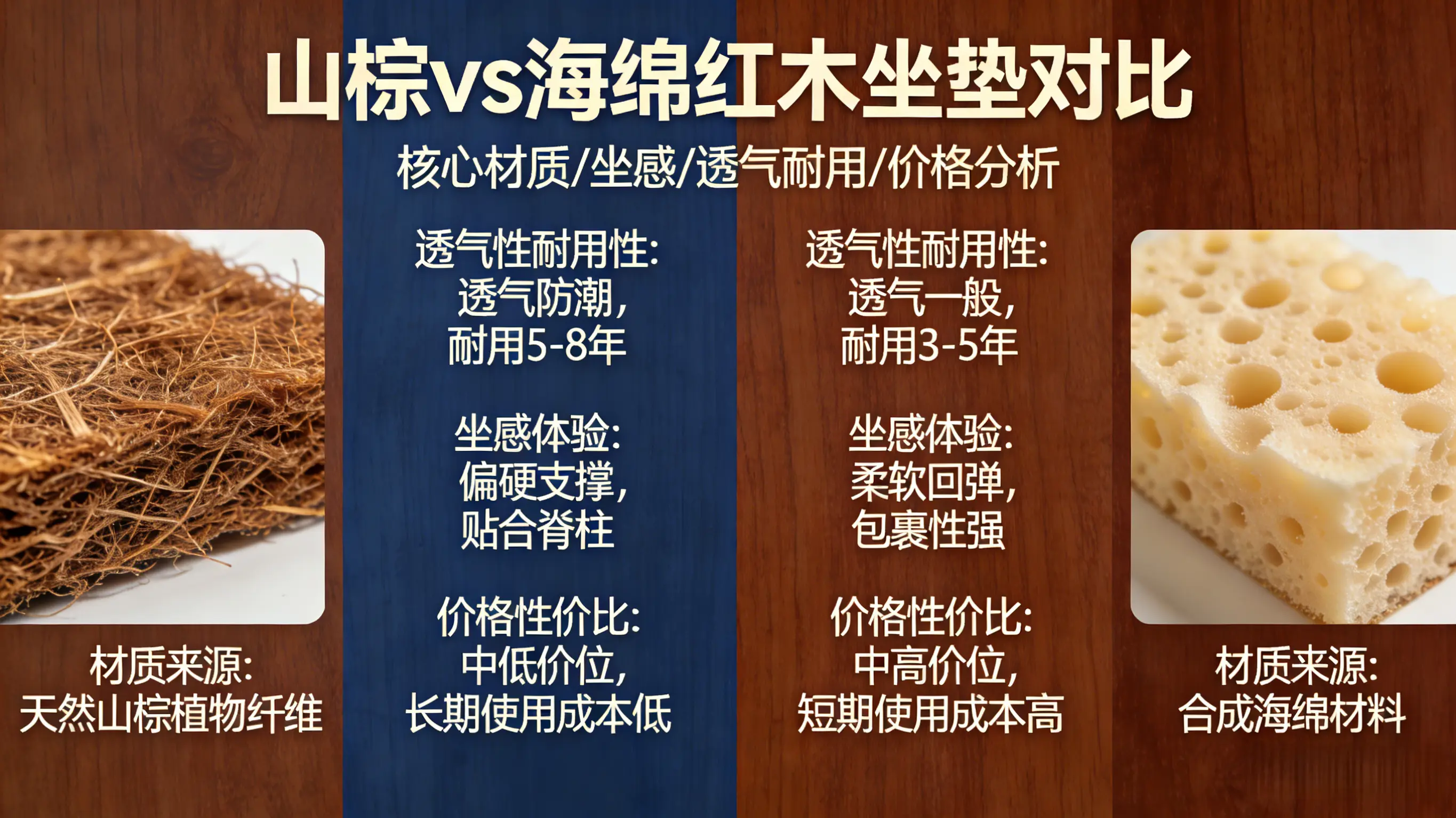 山棕与海绵红木坐垫区别解析.webp